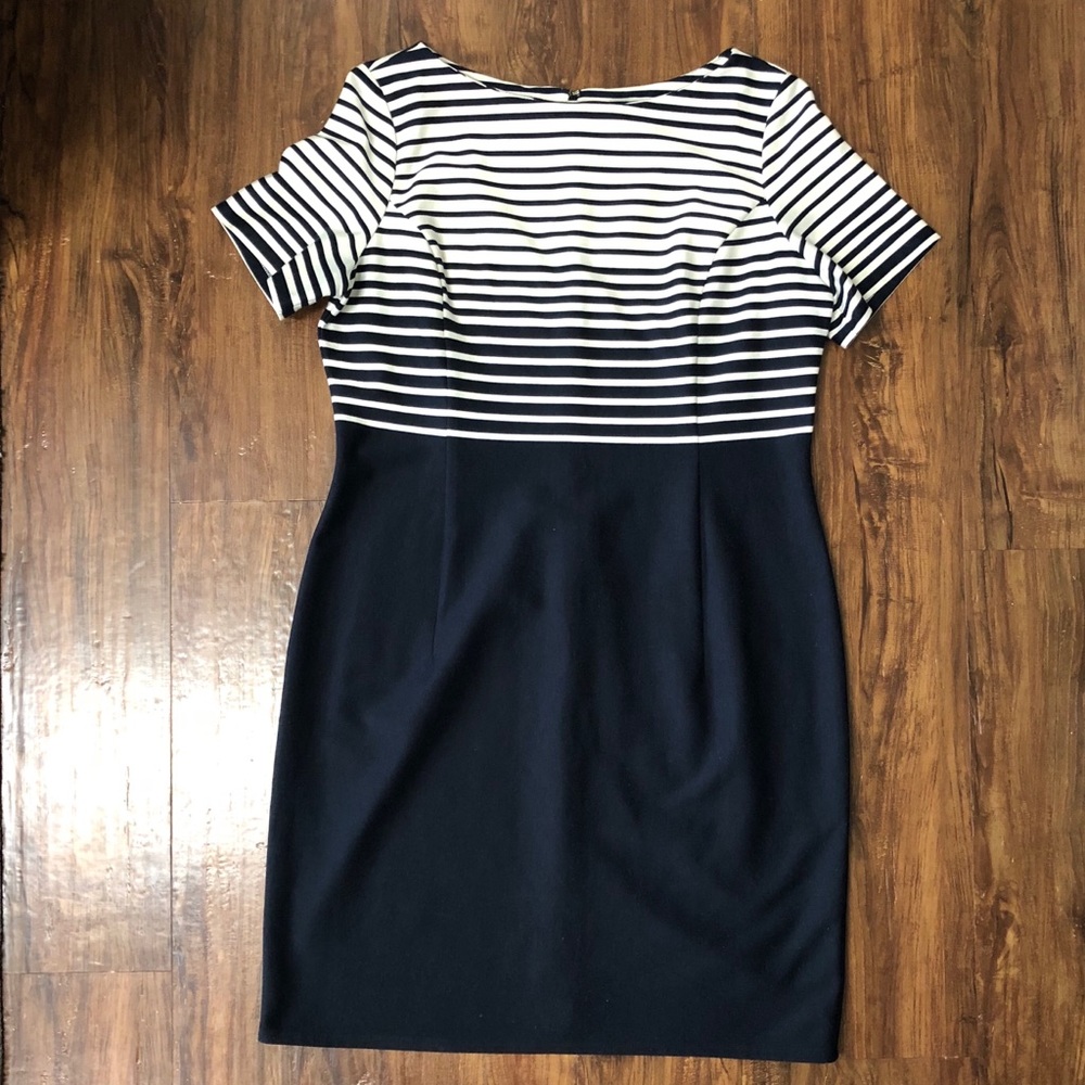 Evan Picone Striped Knit Casual Sheath Dress